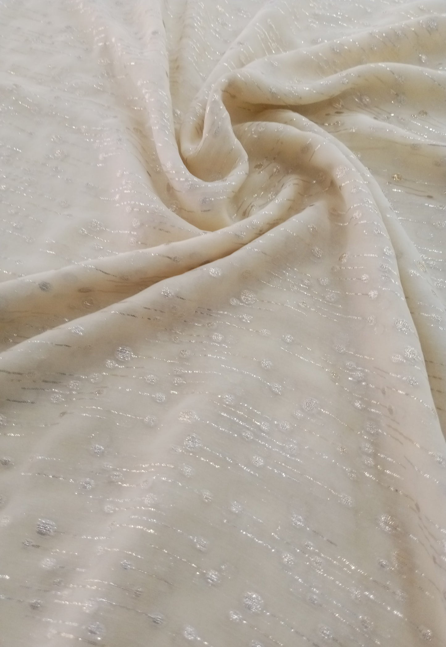 Mousseline de soie double face en lurex