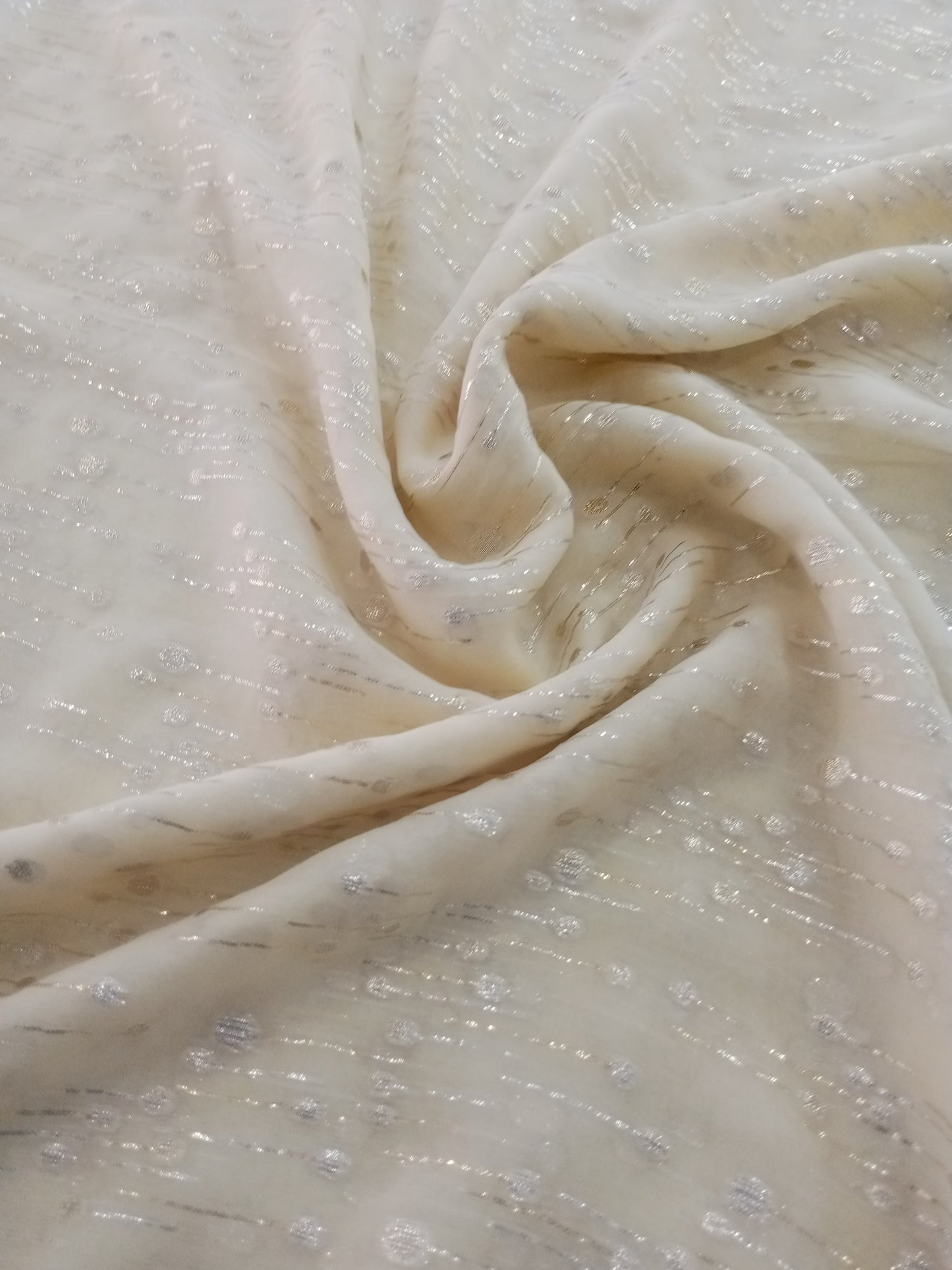 Mousseline de soie double face en lurex