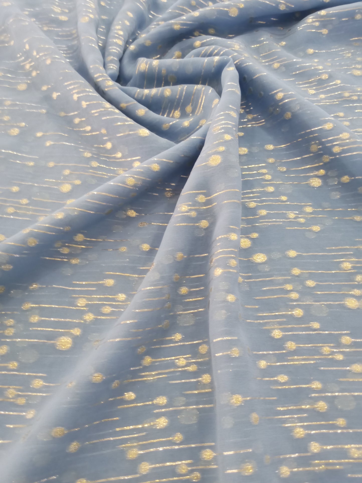 Mousseline de soie double face en lurex