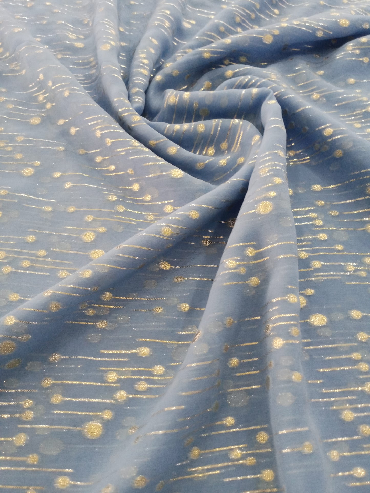 Mousseline de soie double face en lurex