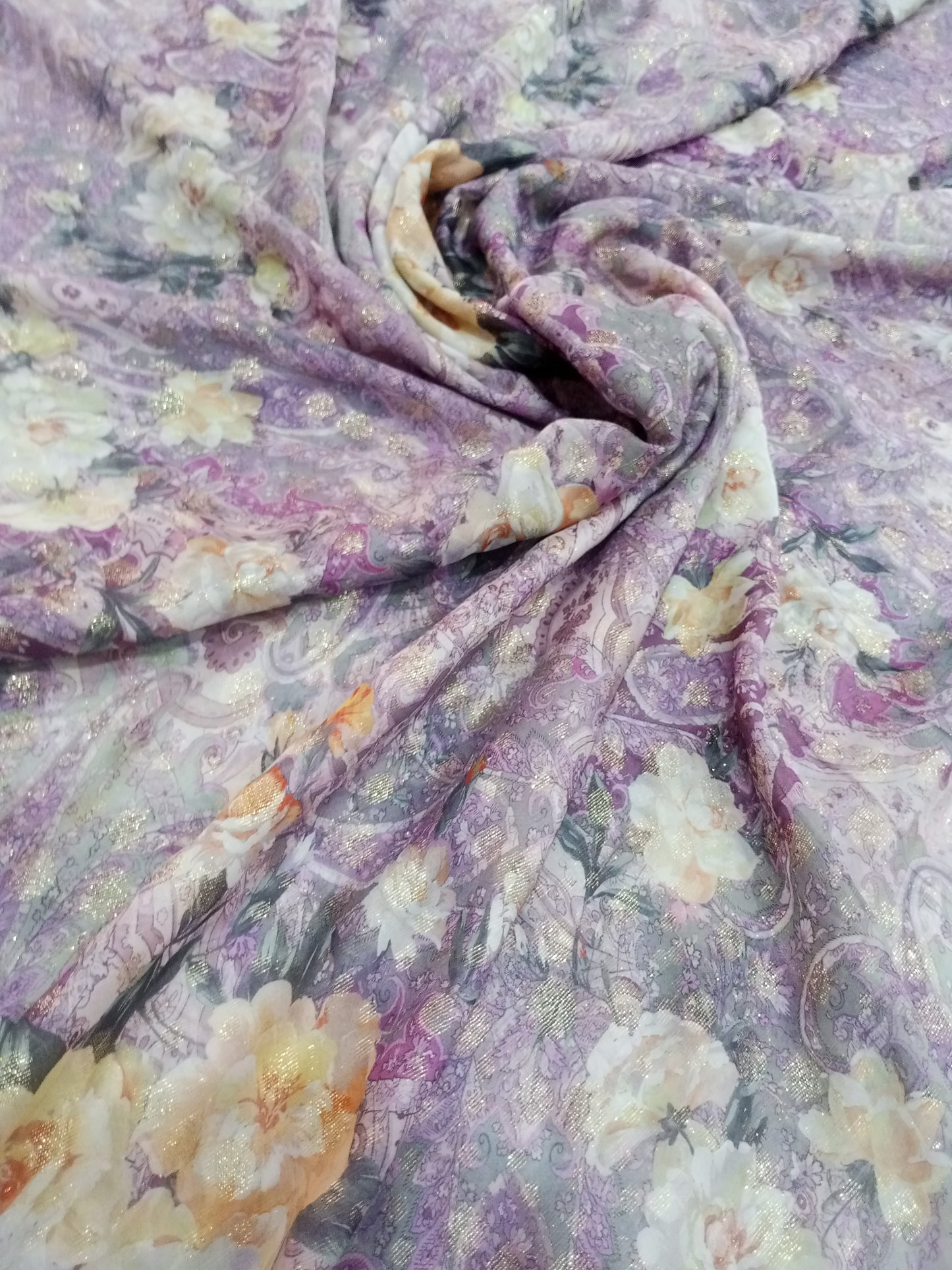 Printed silk shiffon