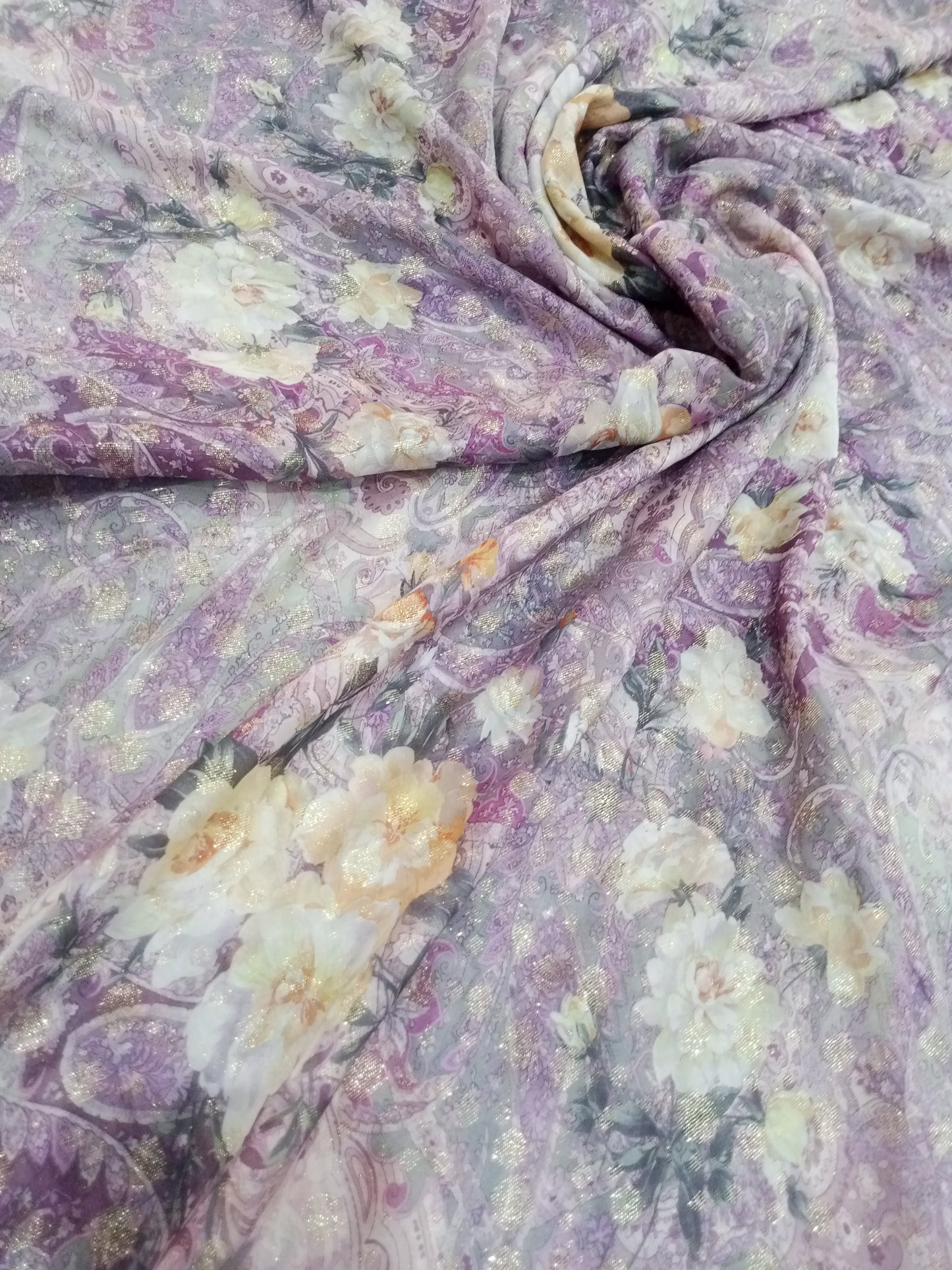 Printed silk shiffon