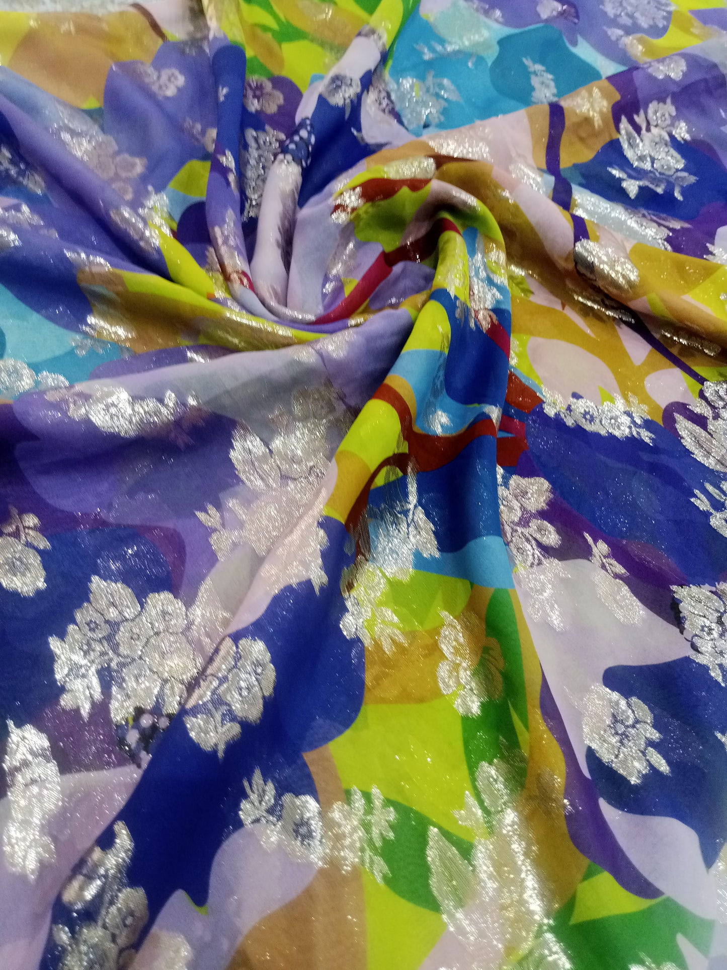 Printed silk shiffon