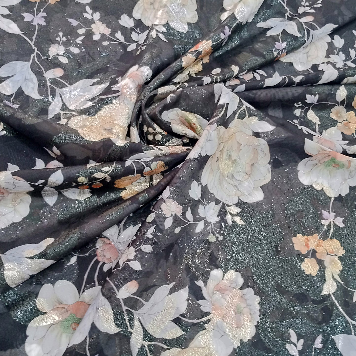 Printed silk shiffon