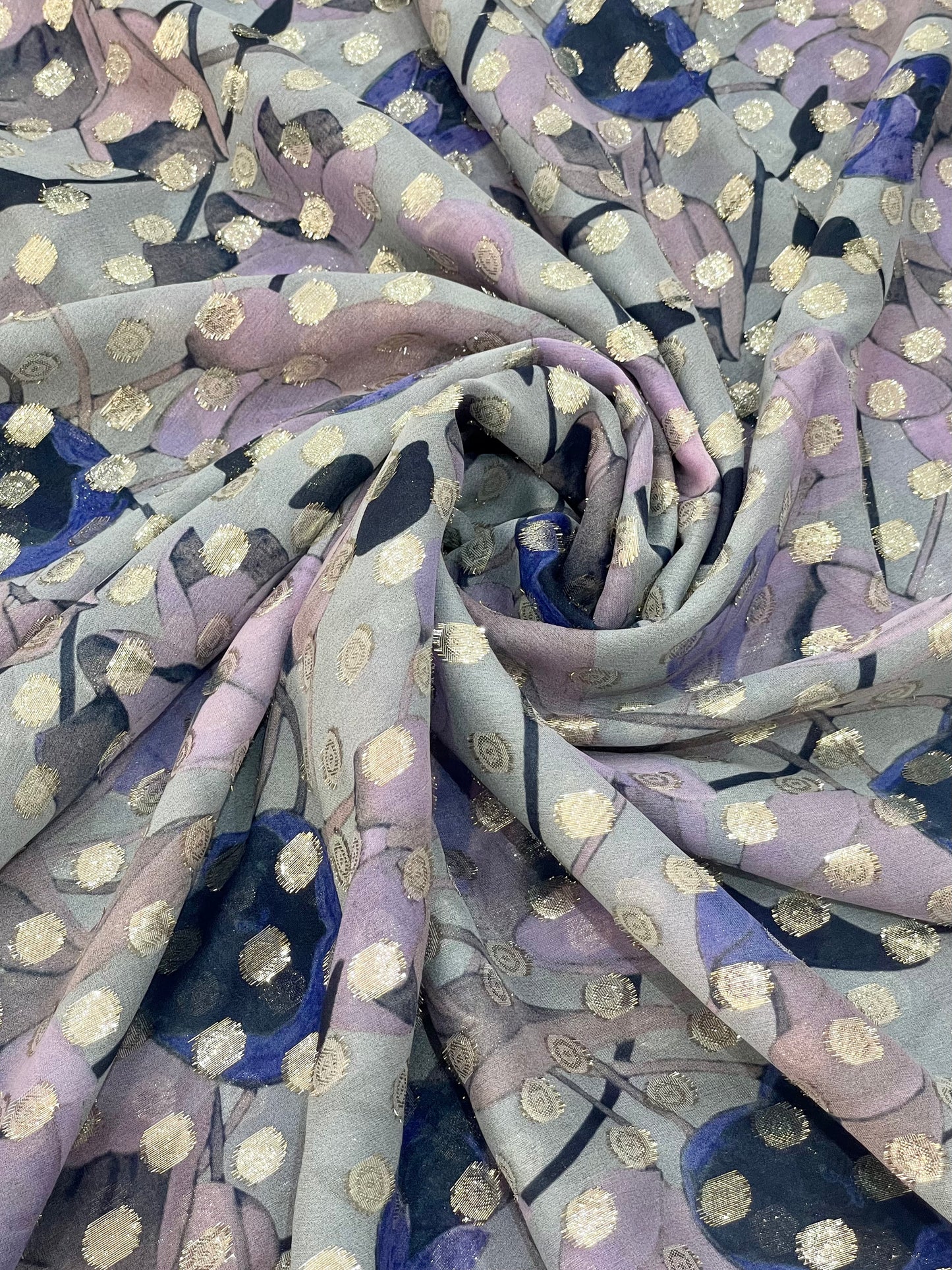 Silk shiffon lurex