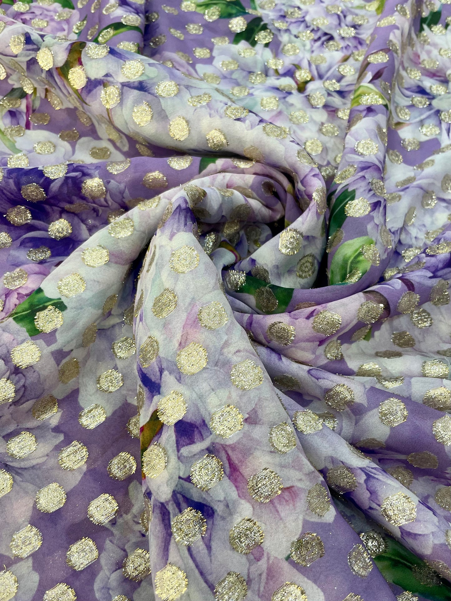 Silk shiffon lurex