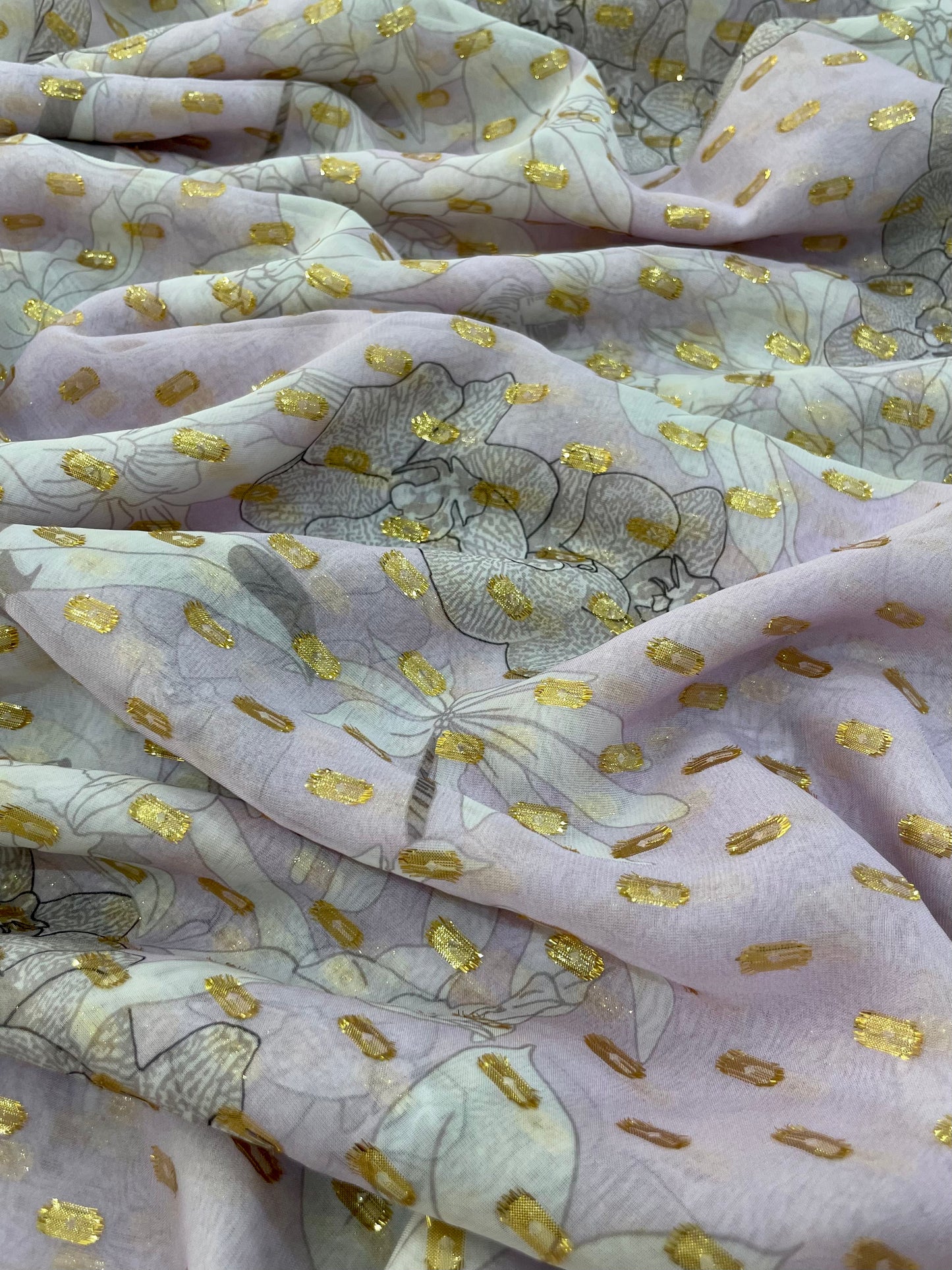 Silk shiffon lurex