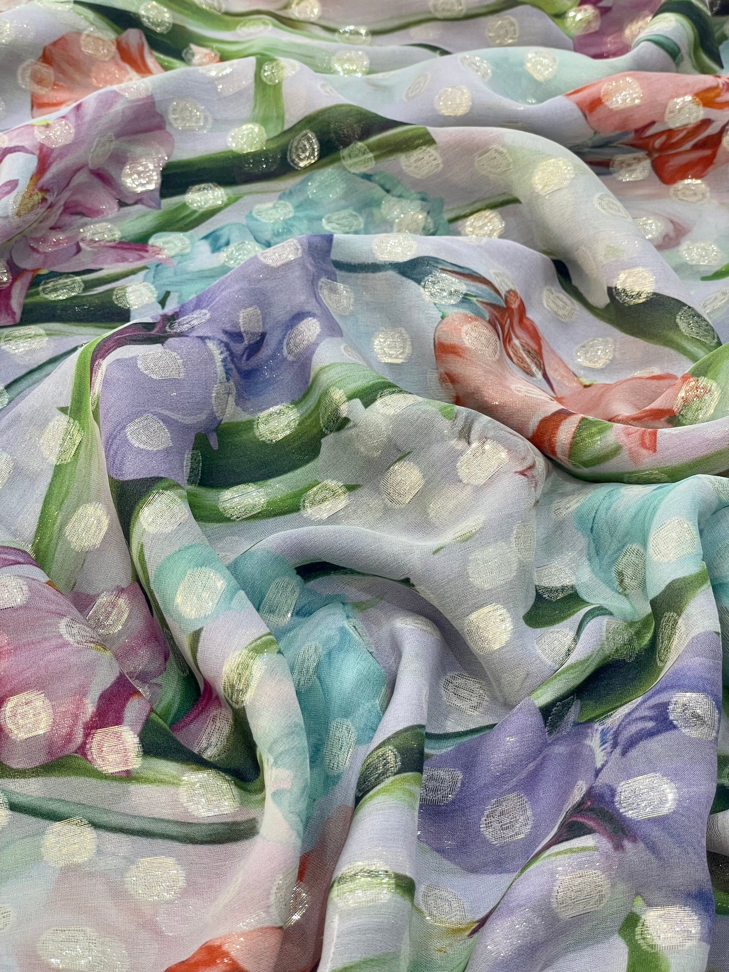 Silk shiffon lurex