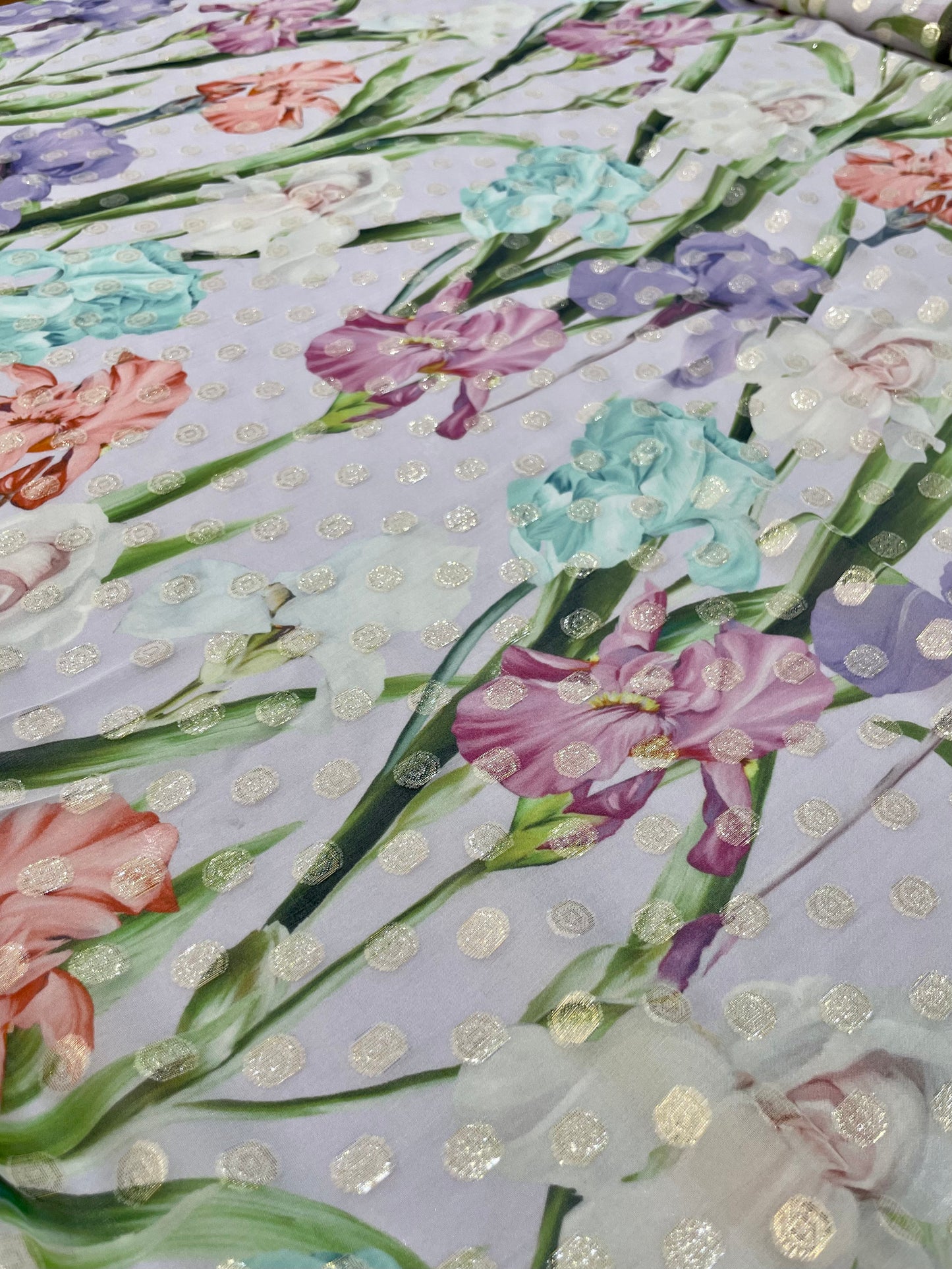 Silk shiffon lurex