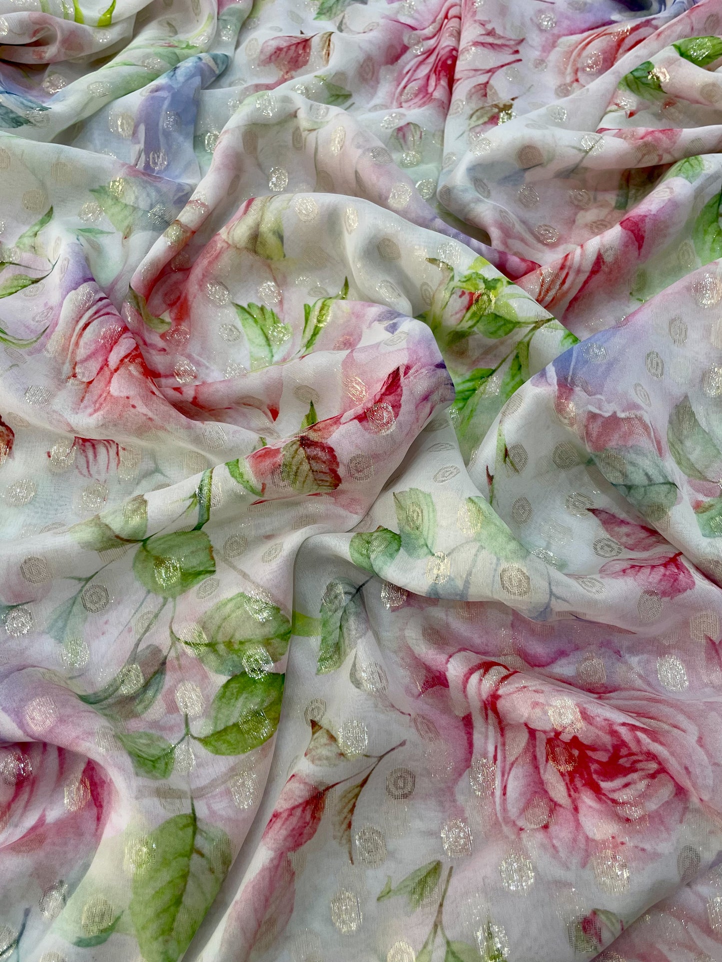 Silk shiffon lurex