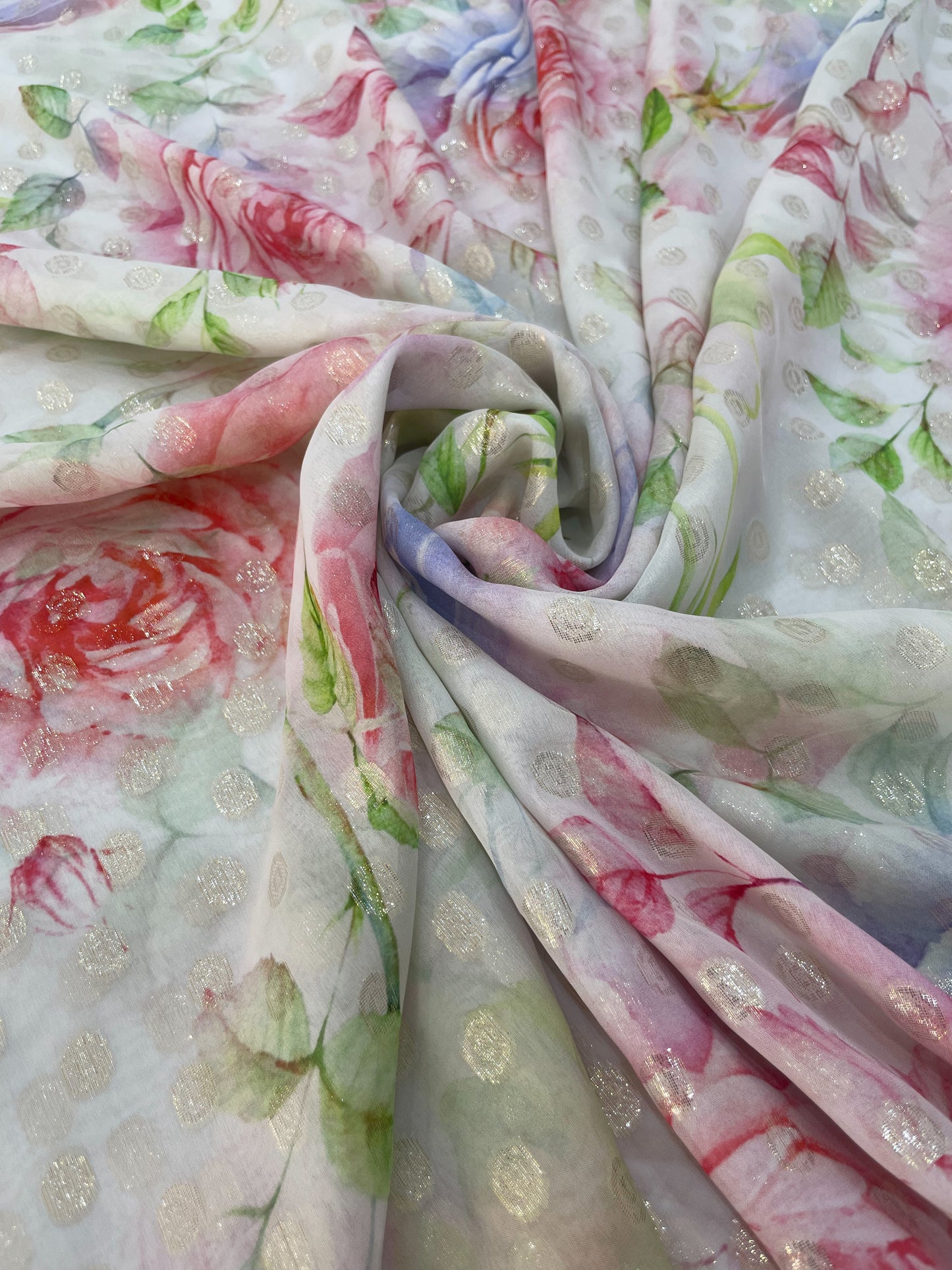 Silk shiffon lurex
