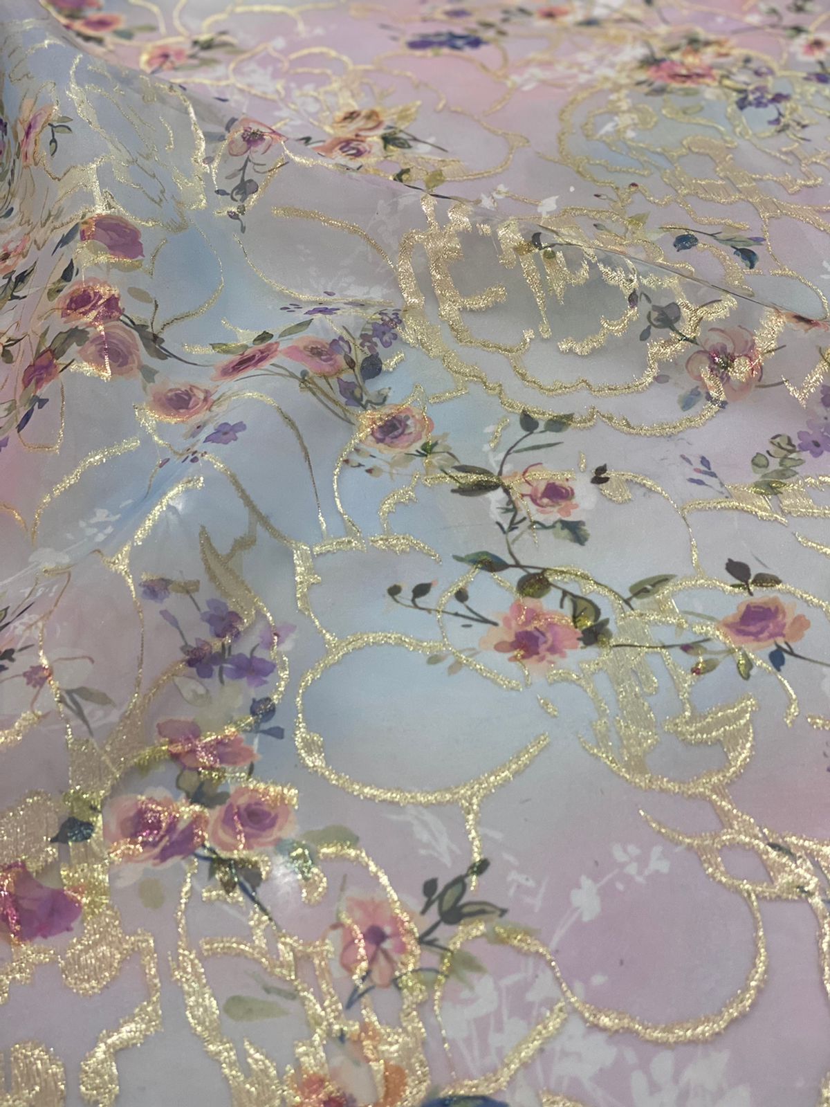 Silk fil coupé organza