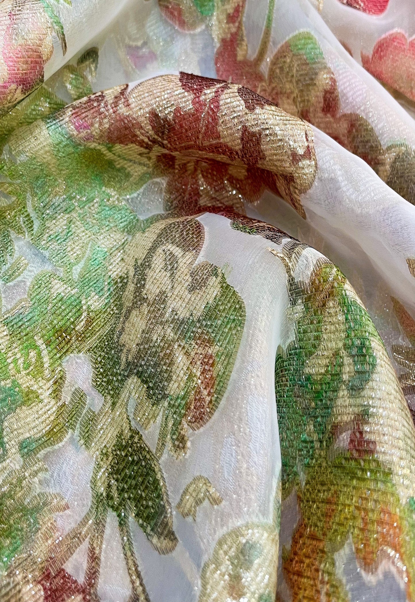 Silk fil coupé organza