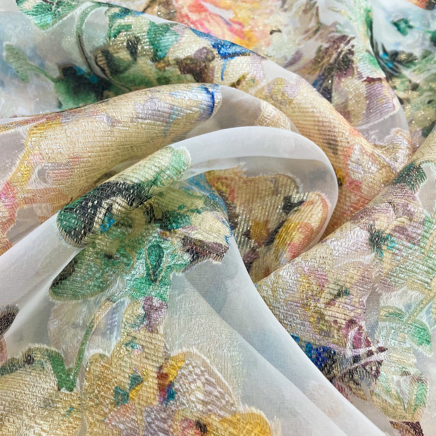 Silk fil coupé organza