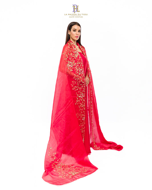 organza de soie brodé